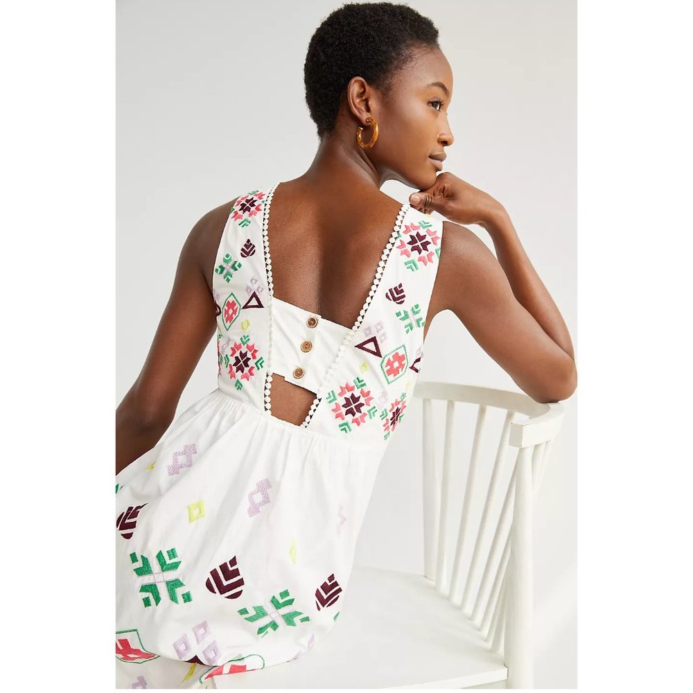 Anthropologie Dolly Embroidered Mini Dress - White - Small - Picture 3 of 12